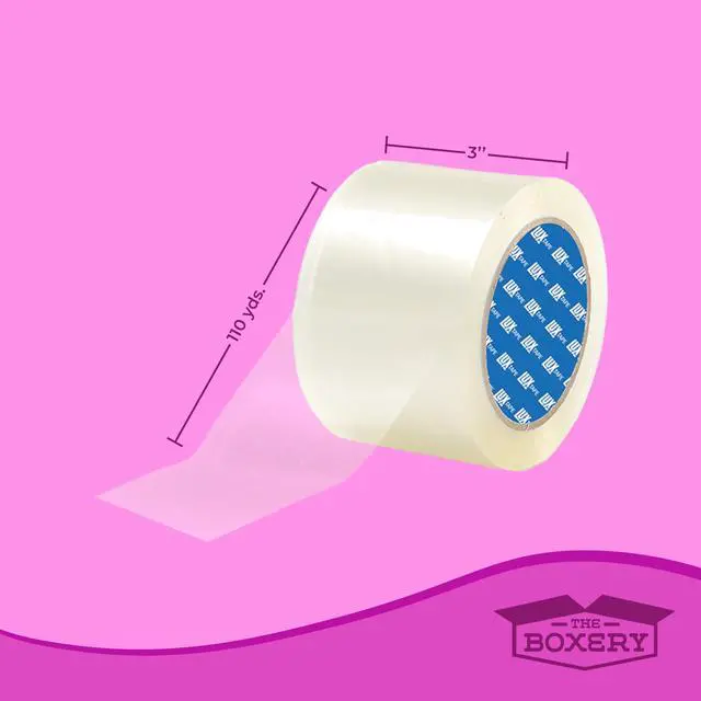 Alt view image 3 of 7 - 3" x 110 Yards Clear Packing Tape 24 Roll Carton Warehouse Grade Adhesive for Shipping, Moving & Packaging Standard Strength 1.85 Mil Box Sealing Tape