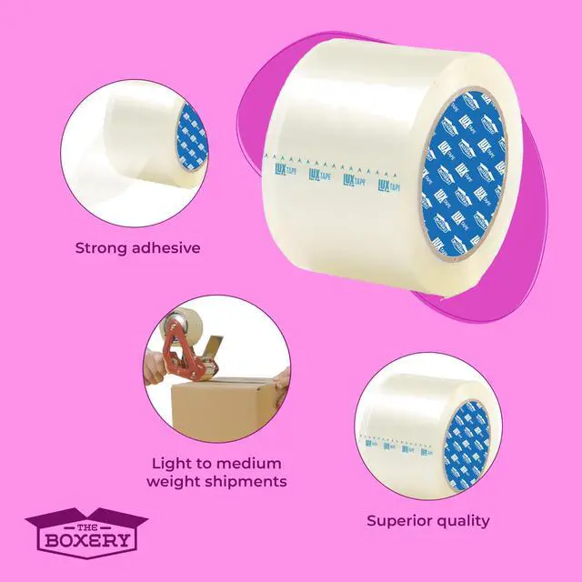 Alt view image 5 of 7 - 3" x 110 Yards Clear Packing Tape 24 Roll Carton Warehouse Grade Adhesive for Shipping, Moving & Packaging Standard Strength 1.85 Mil Box Sealing Tape