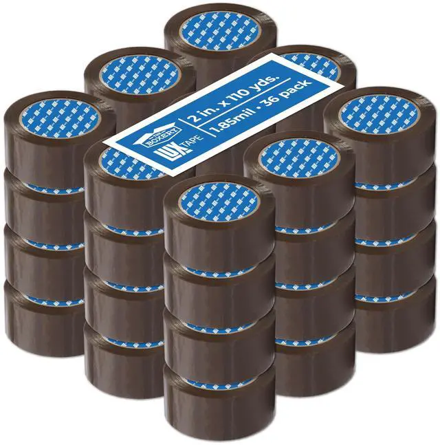 Main image of 2" x 110 Yards Tan Packing Tape 36 Roll Carton Warehouse Grade Adhesive for Shipping, Moving & Packaging Standard Strength 1.85 Mil Box Sealing Tape