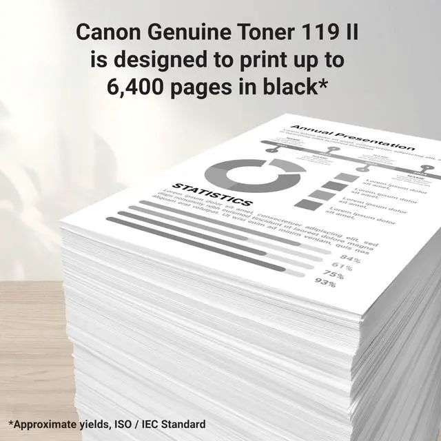 Alt view image 3 of 6 - Genuine 119 II Black Toner Cartridge Compatible with LBP250 Series, MF410 Series, MF5800 Series, MF5900 Series, MF6100 Series, LBP6300dn, LBP6600 Series
