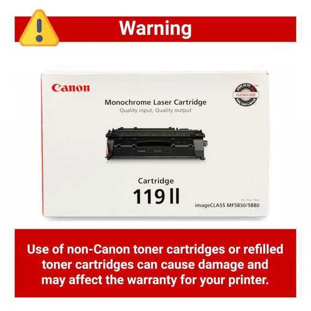 Alt view image 4 of 6 - Genuine 119 II Black Toner Cartridge Compatible with LBP250 Series, MF410 Series, MF5800 Series, MF5900 Series, MF6100 Series, LBP6300dn, LBP6600 Series