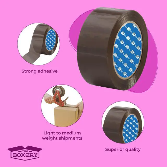 Alt view image 6 of 6 - 2" x 110 Yards Tan Packing Tape 36 Roll Carton Warehouse Grade Adhesive for Shipping, Moving & Packaging Standard Strength 1.85 Mil Box Sealing Tape