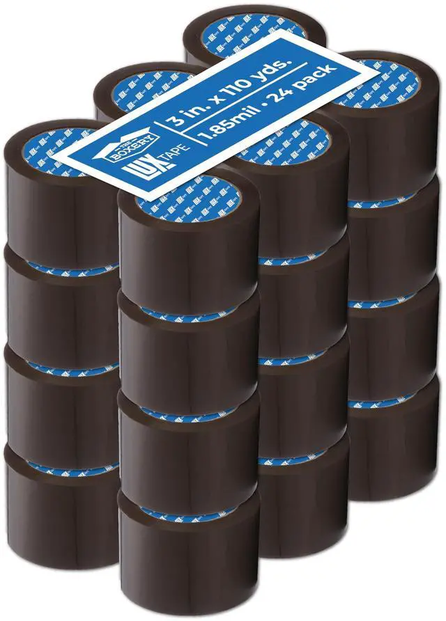 Main image of 3" x 110 Yards Tan Packing Tape 24 Roll Carton Warehouse Grade Adhesive for Shipping, Moving & Packaging Standard Strength 1.85 Mil Box Sealing Tape