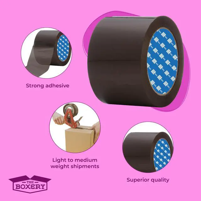 Alt view image 5 of 7 - 3" x 110 Yards Tan Packing Tape 24 Roll Carton Warehouse Grade Adhesive for Shipping, Moving & Packaging Standard Strength 1.85 Mil Box Sealing Tape