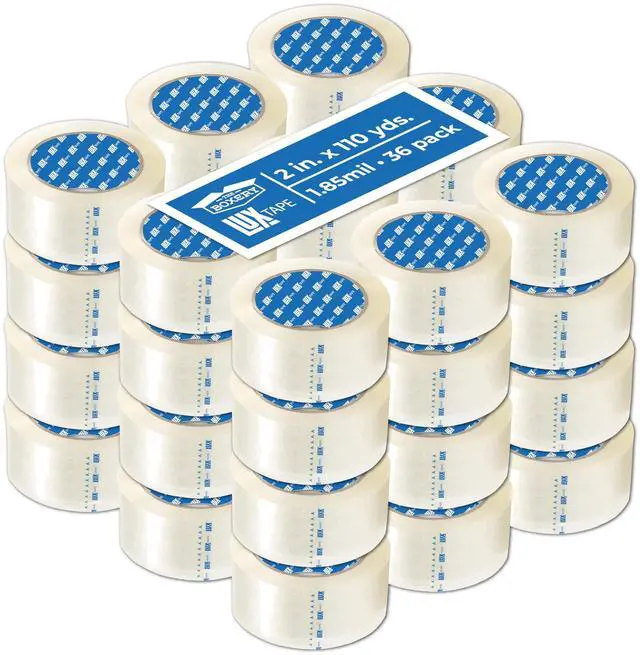 Main image of 2" x 110 Yards Clear Packing Tape 36 Roll Carton Warehouse Grade Adhesive for Shipping, Moving & Packaging Standard Strength 1.85 Mil Box Sealing Tape