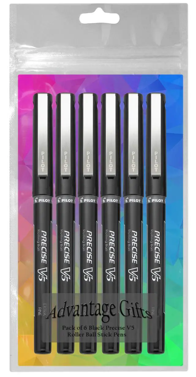 Alt view image 3 of 5 - Precise V5 Stick Rolling Ball Pens, Extra Fine Point (.5mm), Black Ink, 6-pk;