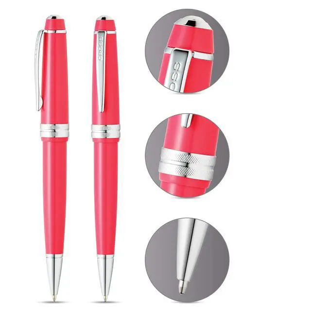 Alt view image 2 of 7 - Bailey Light Polished Coral Ballpoint Pen, Medium Point, Black Ink | Ballpoint Pen, Refillable for Long-Lasting Use, Smooth Ink Flow, Comfortable Grip, Premium Gift Box, Medium Point Refill