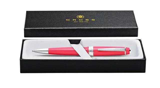 Alt view image 4 of 7 - Bailey Light Polished Coral Ballpoint Pen, Medium Point, Black Ink | Ballpoint Pen, Refillable for Long-Lasting Use, Smooth Ink Flow, Comfortable Grip, Premium Gift Box, Medium Point Refill