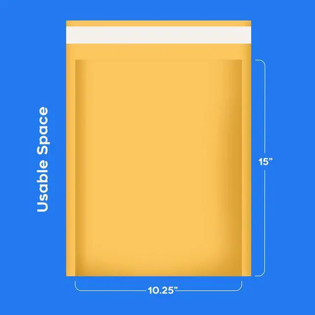 Alt view image 6 of 6 - 10.5x16 Kraft Bubble Mailers | 100 Padded Envelopes Included - Self Sealing Shipping Bags - #5