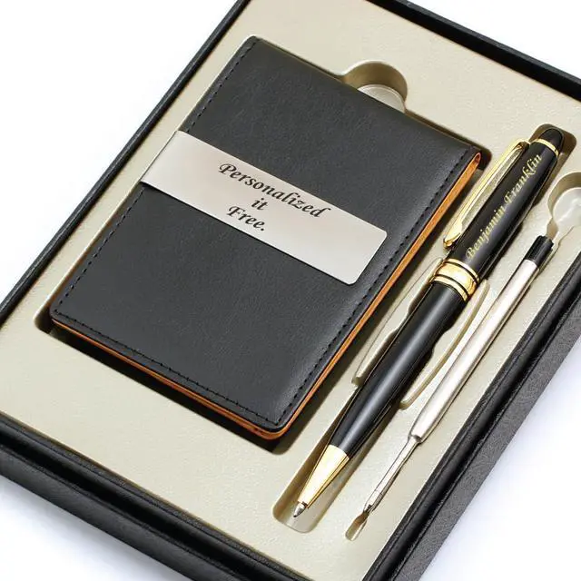Main image of Custom Engraved Pen & Money Clip Wallet Gift Set Personalized Ballpoint Pen with Refill, Luxury Gift Box for Men