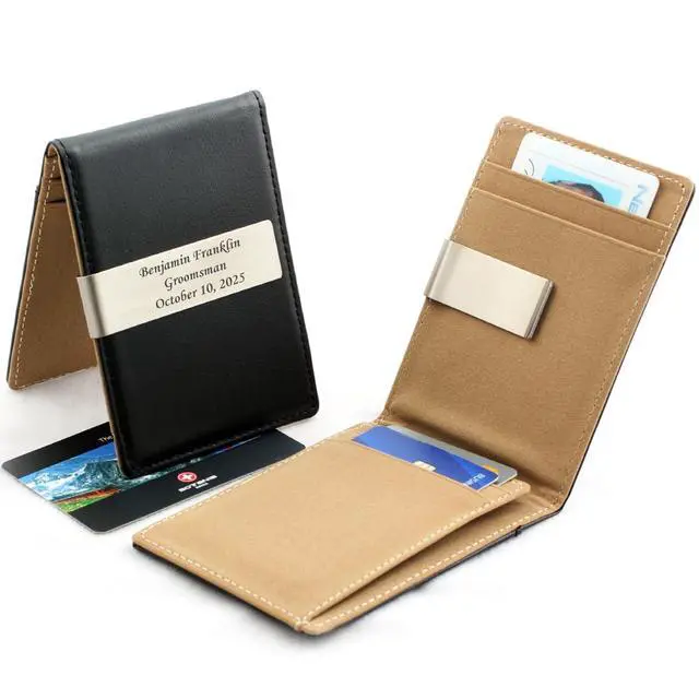 Alt view image 2 of 7 - Custom Engraved Pen & Money Clip Wallet Gift Set Personalized Ballpoint Pen with Refill, Luxury Gift Box for Men