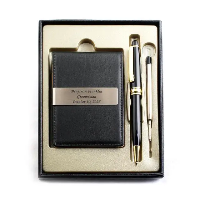 Alt view image 6 of 7 - Custom Engraved Pen & Money Clip Wallet Gift Set Personalized Ballpoint Pen with Refill, Luxury Gift Box for Men