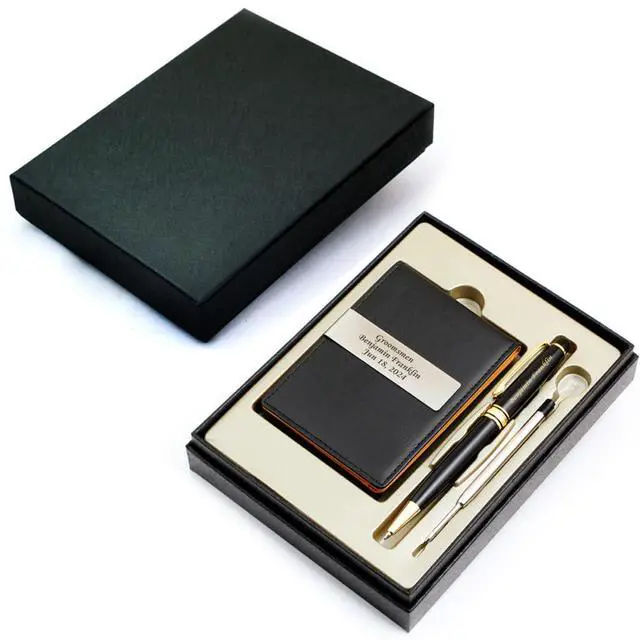Alt view image 7 of 7 - Custom Engraved Pen & Money Clip Wallet Gift Set Personalized Ballpoint Pen with Refill, Luxury Gift Box for Men