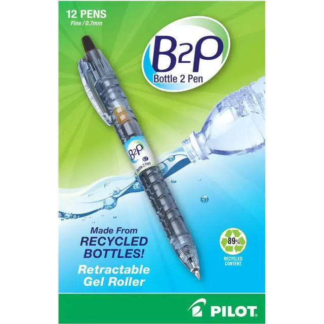 Alt view image 4 of 6 - Bottle to Pen B2P Retractable Gel Pens, Fine Point, 0.7 mm, 89% Recycled, Translucent Barrel, Black Ink, Pack Of 12