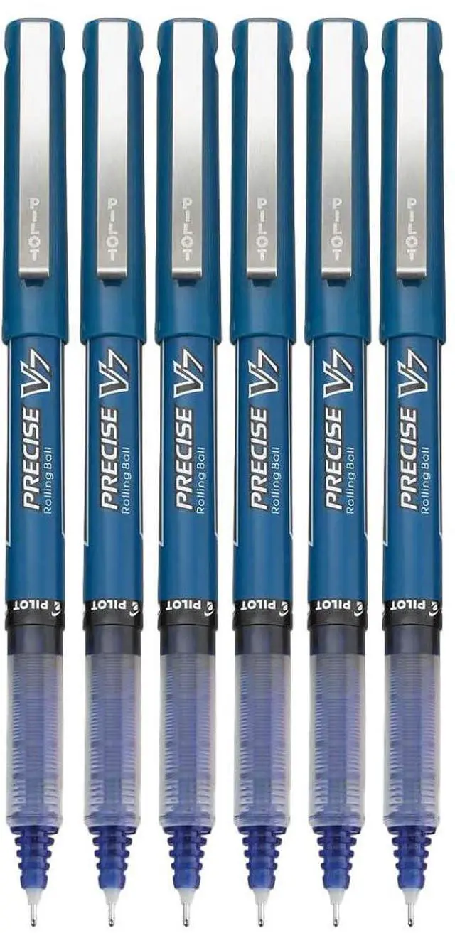 Main image of Precise V7 Stick Rolling Ball Pens, Fine Point (.7mm), Blue Ink, 6-pk;