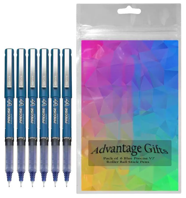 Alt view image 2 of 7 - Precise V7 Stick Rolling Ball Pens, Fine Point (.7mm), Blue Ink, 6-pk;