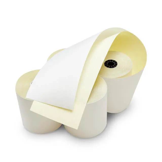 Alt view image 5 of 6 - 3" x 95' 2-PLY CARBONLESS WHITE/CANARY PoS RECEIPT PAPER - 50 ROLLS