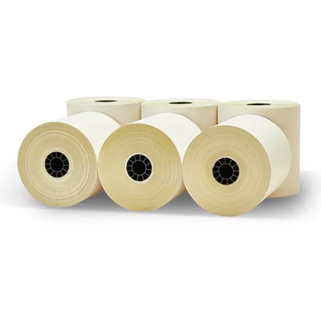 Alt view image 4 of 6 - 3" x 95' 2-PLY CARBONLESS WHITE/CANARY PoS RECEIPT PAPER - 50 ROLLS