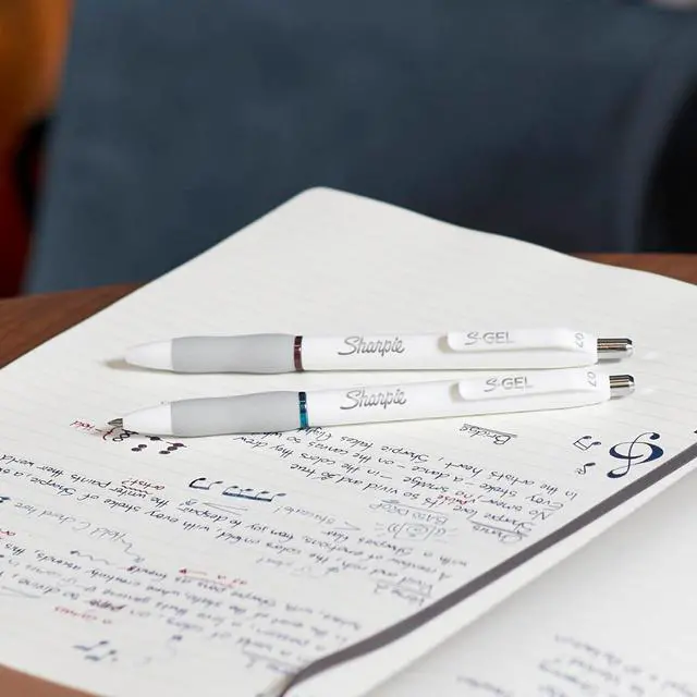 Alt view image 5 of 5 - S-Gel Pens, Pearl White Body, Medium (0.7mm) Point, Periwinkle Ink, 12 Count