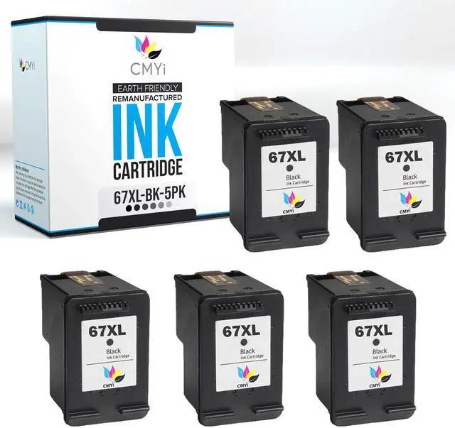 Main image of 67XL Black Replacement Printer Cartridges for HP DeskJet 2700 2710e 2720e 2721e 2722 2722e 2723e 2724 2725 Envy 6010e 6020e 6022e 6030 6030e 6032e 6034 6034e 6050e 6052 6052e Printers (5 Black)