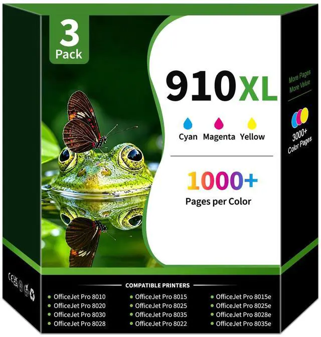 Main image of 910XL 910 Color Ink Cartridges Combo Pack 3-Pack Replacement for HP 910XL | Ink 910 XL OfficeJet Pro 8015e 8025e 8028e 8035e 8020 8015 8025 8010 8035 8030 8028 8022 Printer(1Cyan/1Magenta/1Yellow)