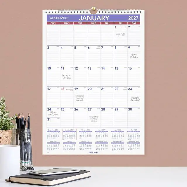Alt view image 3 of 5 - 2027 Wall Calendar, Monthly, 12" x 17" Planner, Ruled Daily Blocks (PM22827)