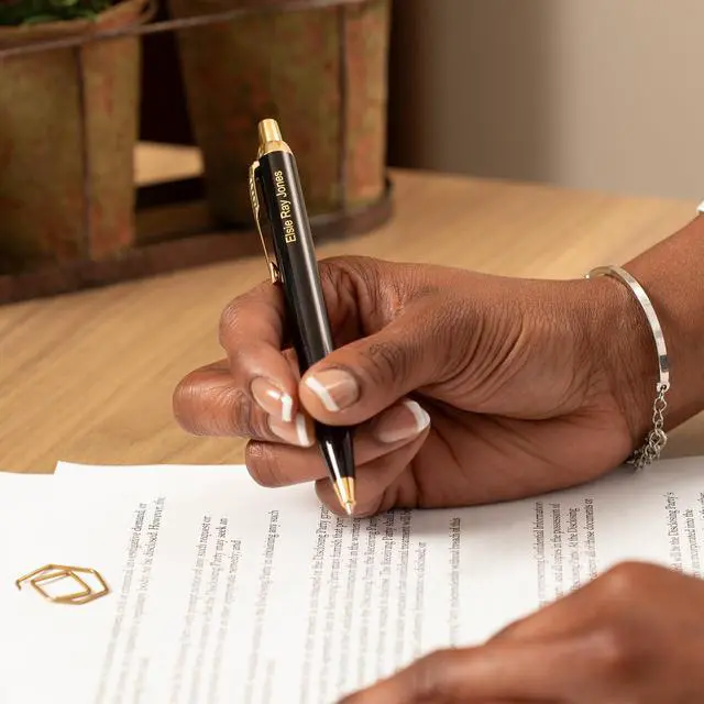 Alt view image 2 of 6 - Parker IM Personalized Ballpoint Pen in Black Lacquer with Gold Trim | Engraved Pen for Birthdays, New Job Celebrations, Graduation