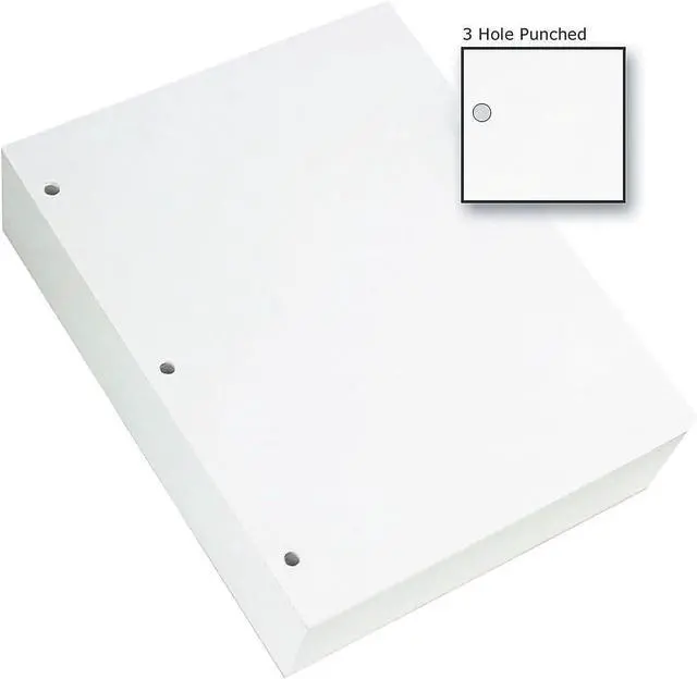 Alt view image 2 of 5 - Copy Paper, 8.5x11 Inch, 3-Hole Punched, For Office & School | Pre-punched white paper ready for standard 3-ring binders. Sold by the case