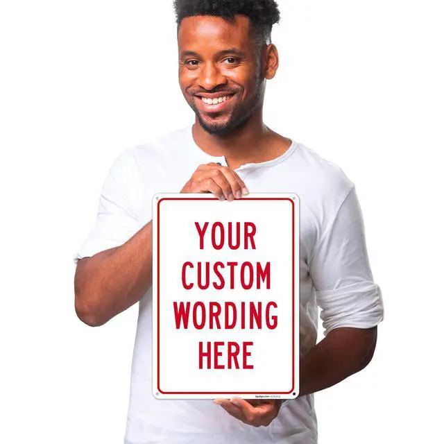 Alt view image 2 of 7 - Custom Sign, Personalized Metal Signs, Customize for Office, Business, | Workplace, office, Home, Delivery Signs, 10x14 Inches, Rust Free