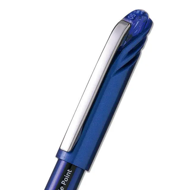Alt view image 5 of 6 - ENER-GEL NV Liquid Gel Pen, 0.5mm, Fine Line Capped, Needle Tip, Blue Ink, Box of 12 (BLN25-C)