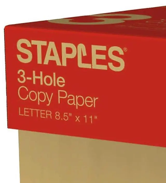 Alt view image 5 of 5 - Copy Paper, 8.5x11 Inch, 3-Hole Punched, For Office & School | Pre-punched white paper ready for standard 3-ring binders. Sold by the case