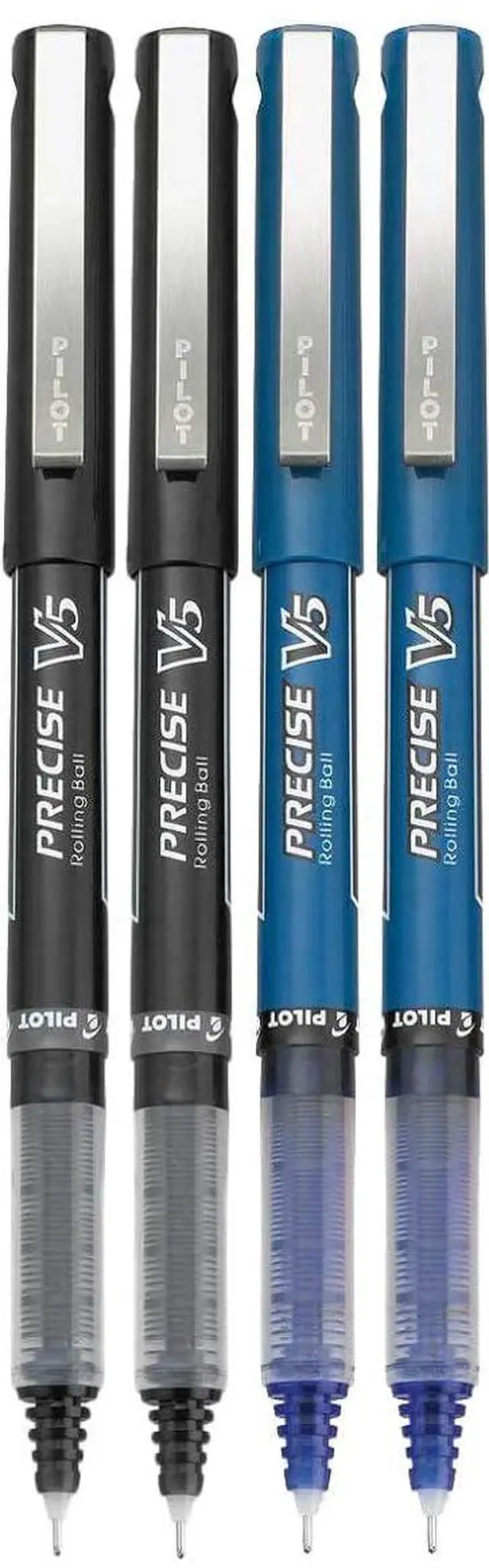 Main image of Precise V5 Stick Rolling Ball Pens, Extra Fine Point (.5mm), Assorted Colors Black/Blue Ink, 4-pk;
