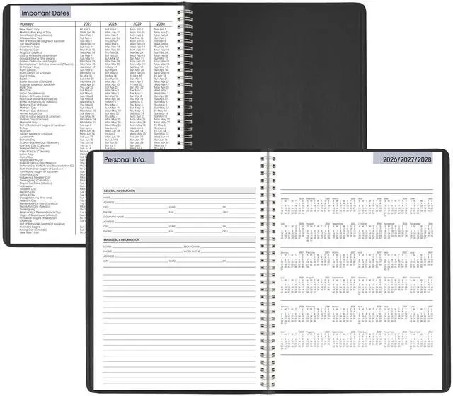 Alt view image 5 of 7 - 2027 Appointment Book Planner, Weekly, 8" x 11", Quarter-Hourly, DayMinder, Black (G5200027)