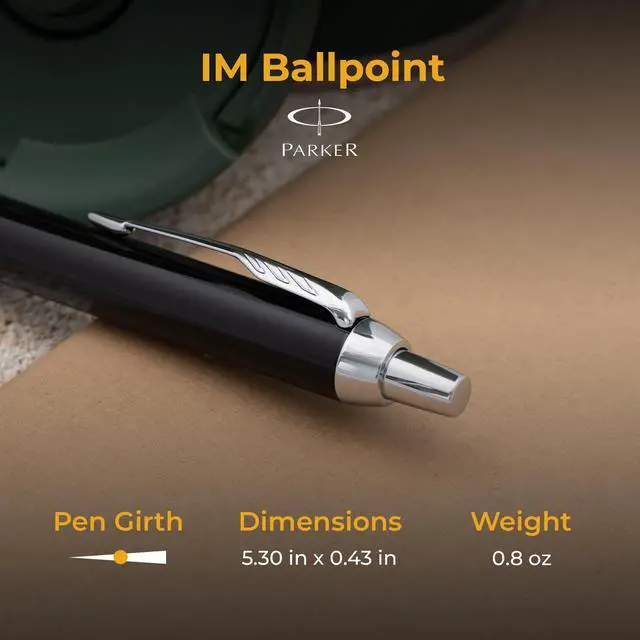 Alt view image 5 of 6 - Parker IM Personalized Ballpoint Pen in Black Lacquer with Chrome Trim | Engraved Pen for Graduation, Retirement, Executives, Career Advancement, Parker Gift Box Included