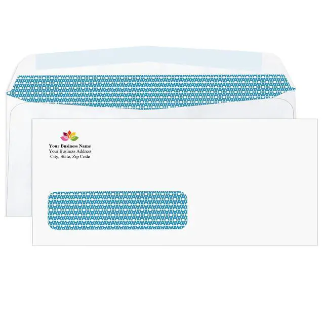Alt view image 2 of 5 - 500#10 Custom Printed Single Left Window Envelopes - Text and Logo Customization - Gummed Closure - Size 4-1/8x9-1/2 Inches -24LB-500 Count (7-35310)