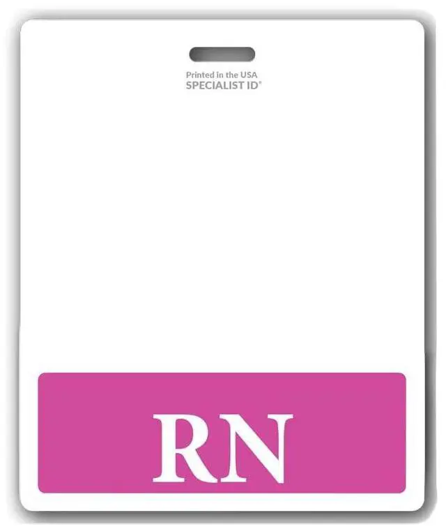 Main image of Bulk 20 Pack - Oversized RN Badge Buddy - Horizontal Extra Large Badge Buddies for Registered Nurses - 3 3/8 X 4 1/8 Role Identification Badge Backer Card - USA Printed by (Hot Pink)