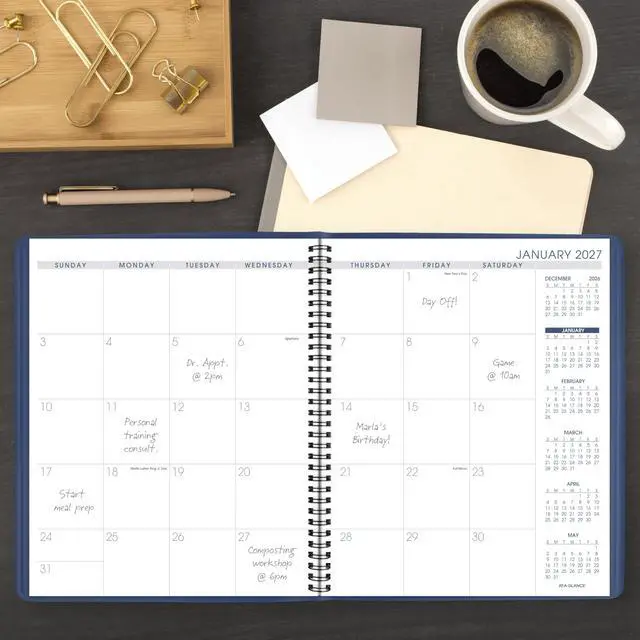 Alt view image 2 of 7 - 2027 Planner, Monthly, 15-Month Jan-Mar, 9" x 11", Unruled Daily Blocks, Blue (702502027)