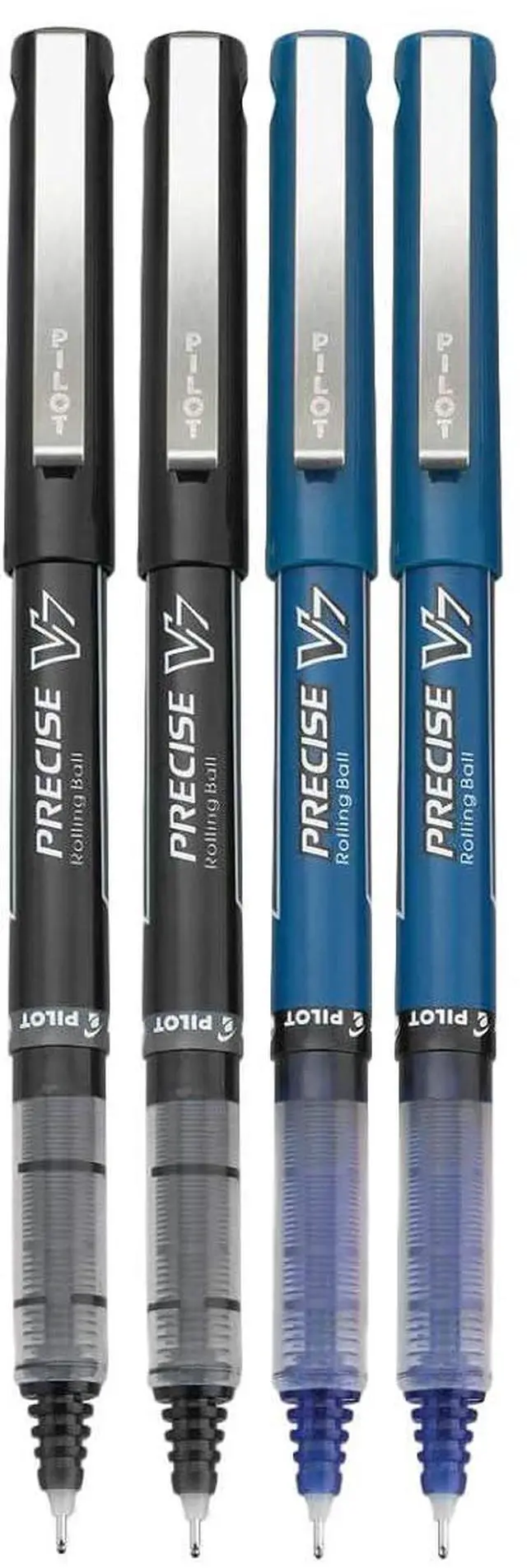 Main image of Precise V7 Stick Rolling Ball Pens, Fine Point (.7mm), Assorted Colors Black/Blue Ink, 4-pk;