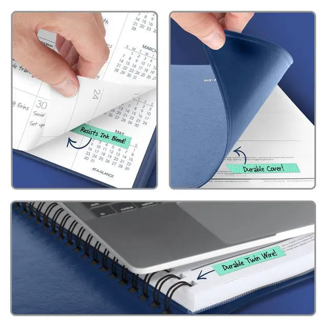 Alt view image 5 of 7 - 2027 Planner, Monthly, 15-Month Jan-Mar, 9" x 11", Unruled Daily Blocks, Blue (702502027)