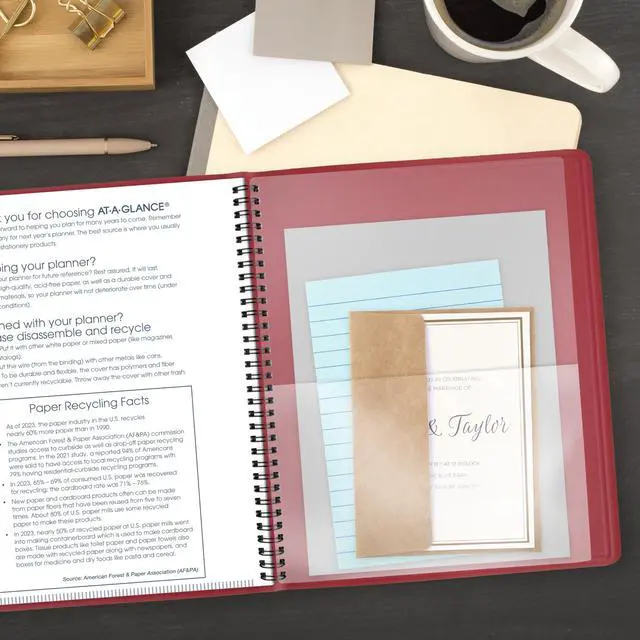 Alt view image 4 of 7 - 2027 Planner, Monthly, 15-Month Jan-Mar, 9" x 11", Unruled Daily Blocks, Red (702501327)