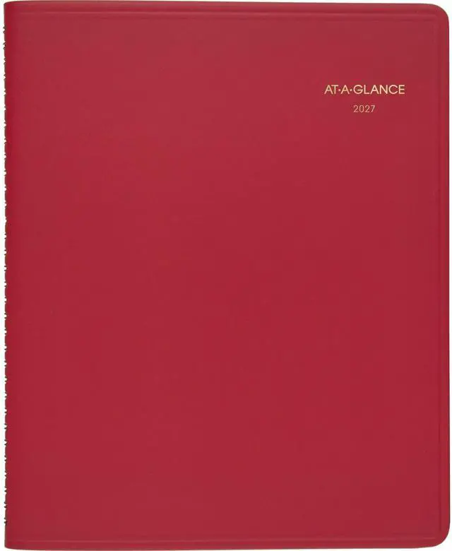 Alt view image 7 of 7 - 2027 Planner, Monthly, 15-Month Jan-Mar, 9" x 11", Unruled Daily Blocks, Red (702501327)