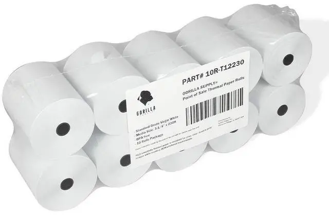 Main image of 55gsm 3 1/8 x 230 Thermal Paper Receipt Roll Clover Station Solo Duo TM-T88 T20 T90 Bixolon SRP-350 370, 3.125 x 230 ft Cash Register Paper, BPA Free, 50 Rolls