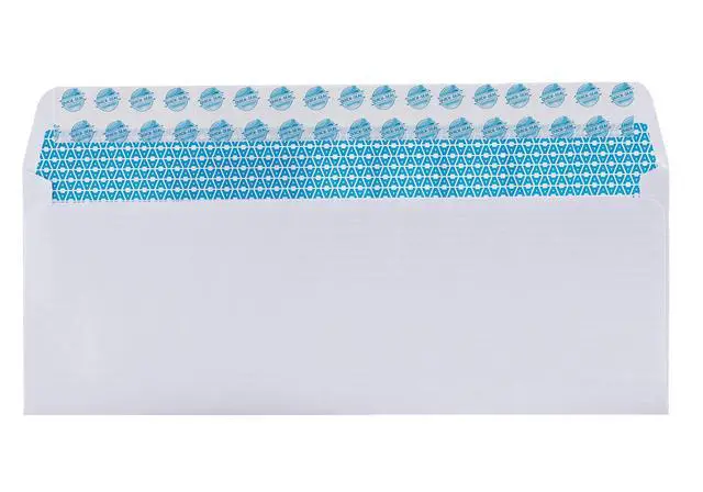 Alt view image 3 of 5 - #10 Personalized Custom Envelopes with Logo, Security Self-Seal 100ct | Security tinted, Self-seal, 4-1/8 x 9-1/2, 24 lb white paper, Return address printing, Full-color logo, Box of 100 (7-34010)