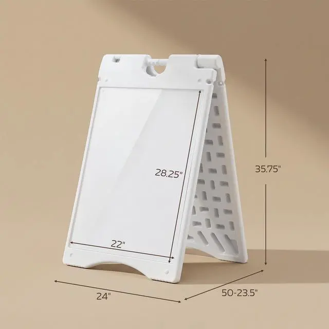 Alt view image 7 of 7 - A Frame Sandwich Board Signs Outdoor Weighted Tank 22" x 28" White | Sidewalk Sign, Weatherproof Design