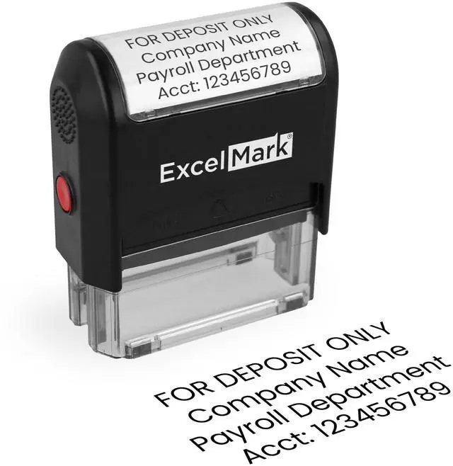 Main image of Bank Deposit Stamp - Ideal for Effiecient Banking Document Management with Deposit Stamps, Perfect for Professional Settings - Choose from 5 Ink Colors (Large)