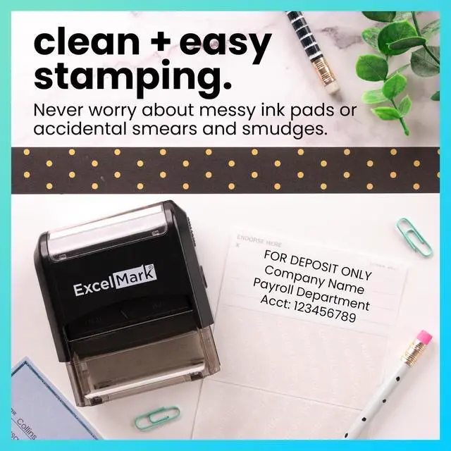 Alt view image 2 of 7 - Bank Deposit Stamp - Ideal for Effiecient Banking Document Management with Deposit Stamps, Perfect for Professional Settings - Choose from 5 Ink Colors (Large)