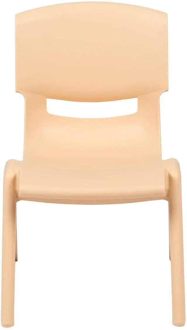 Alt view image 5 of 7 - 12" Seat Natural Plastic Stackable School Chair, 10-Pack | Durable Construction, Commercial Use