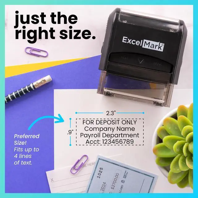 Alt view image 7 of 7 - Bank Deposit Stamp - Ideal for Effiecient Banking Document Management with Deposit Stamps, Perfect for Professional Settings - Choose from 5 Ink Colors (Large)