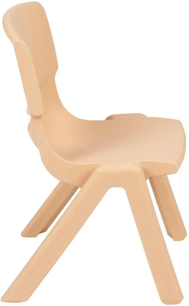Alt view image 6 of 7 - 12" Seat Natural Plastic Stackable School Chair, 10-Pack | Durable Construction, Commercial Use