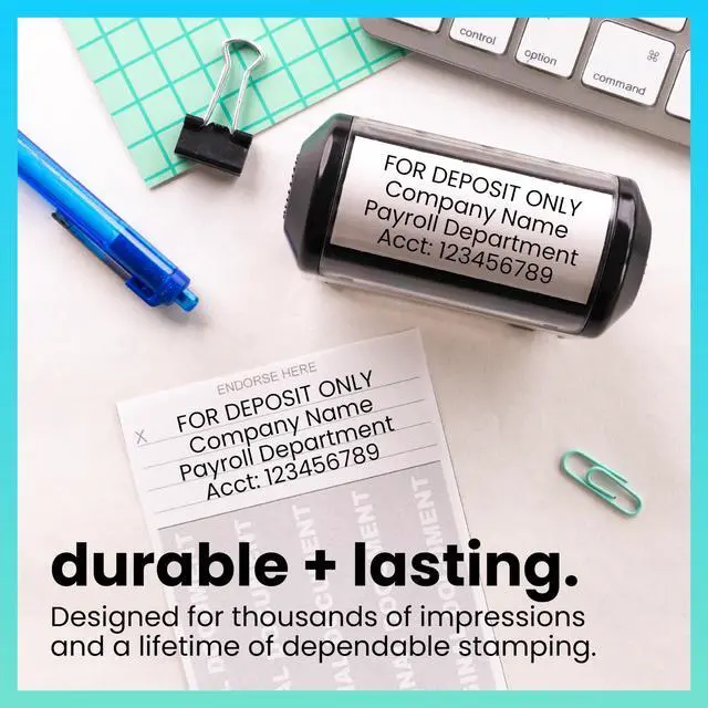 Alt view image 4 of 7 - Bank Deposit Stamp - Ideal for Effiecient Banking Document Management with Deposit Stamps, Perfect for Professional Settings - Choose from 5 Ink Colors (Large)